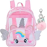 ACEIOT Toddler Backpack, Clear Backpack for Little Girls, Unicorn Backpack for Girls 2-4, Cute Cartoon Preschool Kindergarten Backpacks