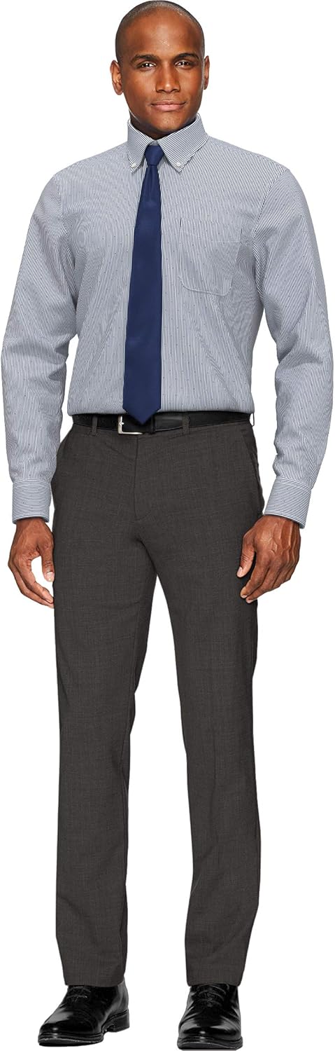  Brand - Buttoned Down Men's Classic-Fit Stripe Dress Shirt, Supima Cotton Non-Iron: Clothing