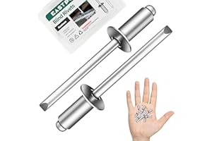EASTPUK 250 Pcs 3/16" x 3/8" Aluminum Blind Pro Rivets, 5 x 10mm Pop Rivets, 3/16 Rivet Aluminum Grip and Steel Mandrel