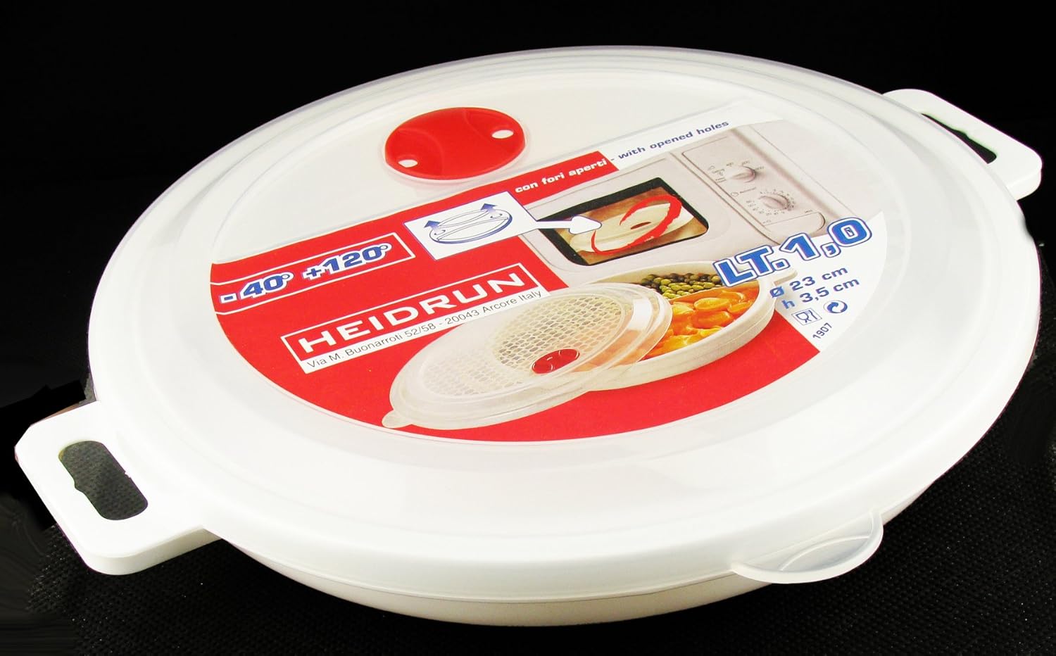 Mikrowellen Teller mit Deckel 23 cm