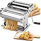Pasta Machine, EZSOZO Pasta Maker Stainless Steel Manual Pasta Maker Machine with 8 Adjustable Thickness Settings, 2…
