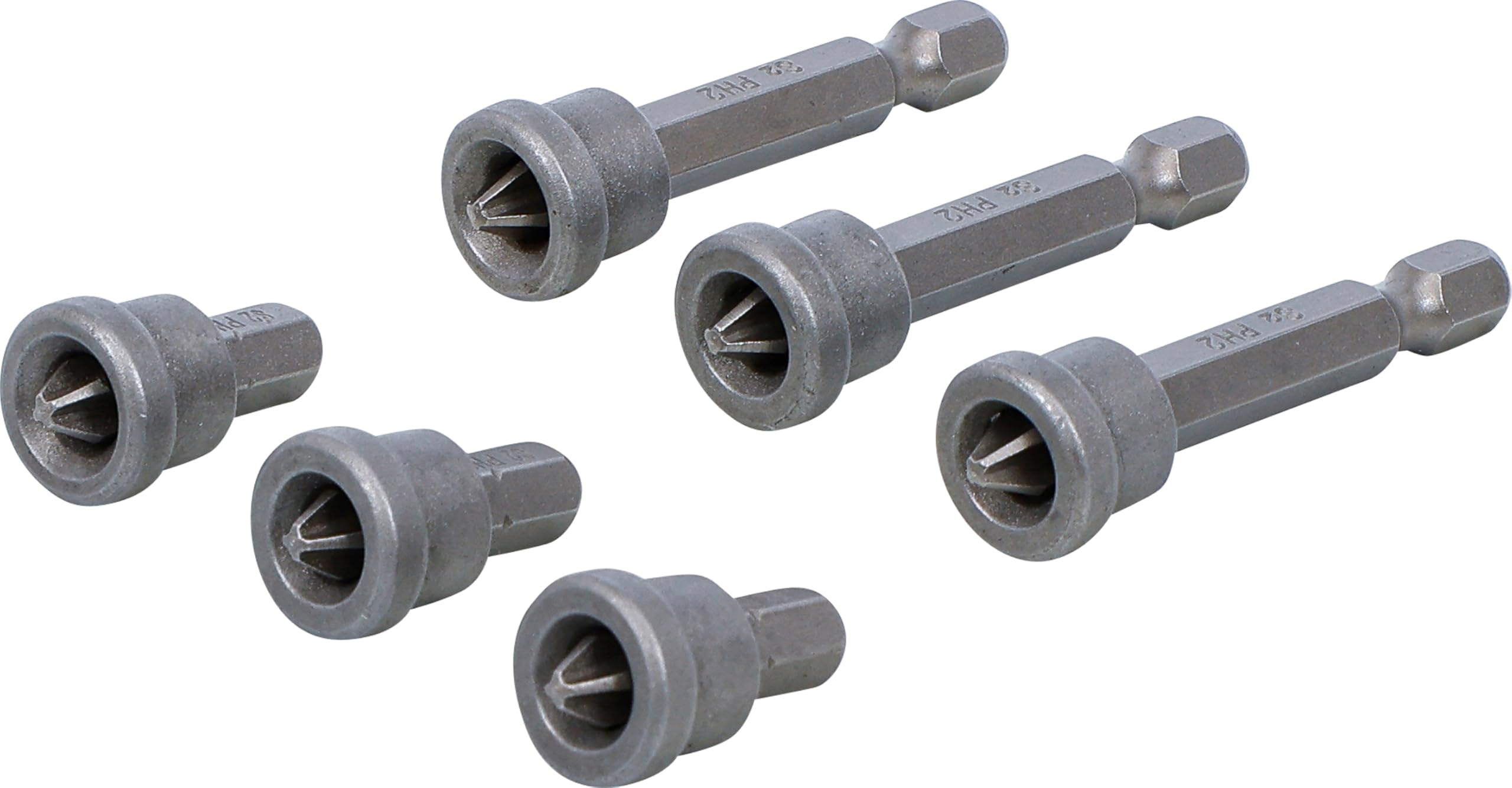 BGS Diy 50406 | Bit Set with Depth Stop | for Plasterboard | 6.3 mm (1/4") Drive | Cross Slot PH 2 | 6 pcs.