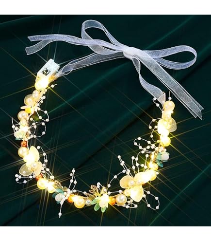 Amazon.com : GORAIS Light Up Butterfly Crown Gold LED  display picture 1