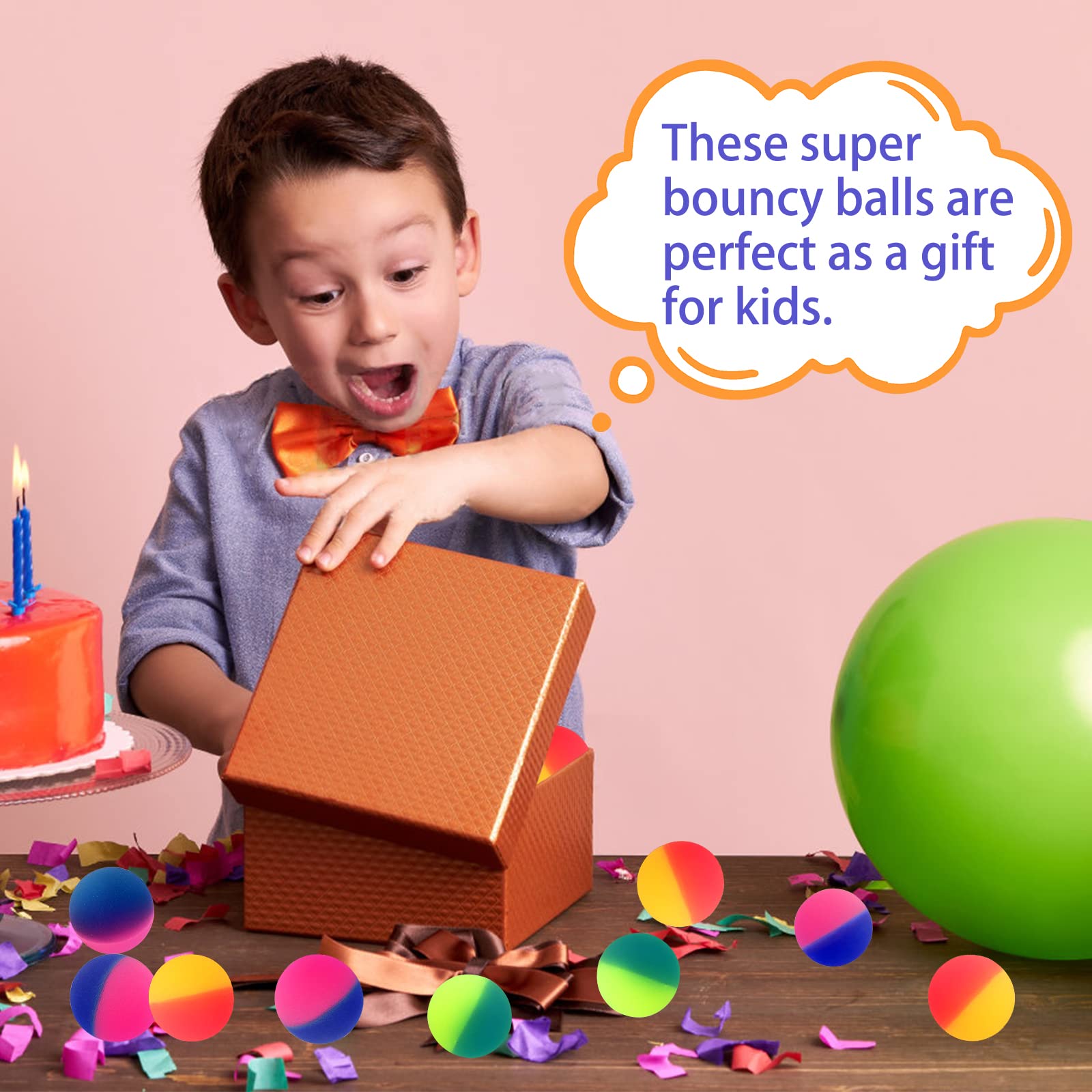 18 Pcs Bouncy Balls for Kids,45 mm Jumbo Super Bouncy Balls,Rubber High Bouncing Balls in Bright Assorted Multi Colors for Boys Girls Birthday Party Favors Carnival Prizes
