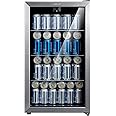 Comfee 115-120 Can Beverage Cooler/Refrigerator, 115 cans capacity, mechanical control, glass door with stainless steel frame