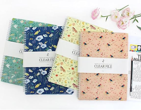 Amazon 花柄 パターン ファイル 4種 クリアファイル ホルダー オフィス用品 デザイン文具 事務 おしゃれ かわいい 可愛い ミント ピンク イエロー ネイビー 個性的 おもしろ 入学 誕生日 プレゼント 雑貨 ハードカバー 携帯 ファッション キャラクター ベージュ A3 メモ