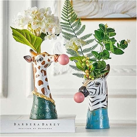 Amazon 結晶花瓶幾何学的な花瓶 花瓶の家の装飾樹脂パンダキリン像手工芸品の植木鉢花の装飾創造的でシンプルなホームクラフト花瓶 カフェの 花瓶キッチン花瓶liyannan 花器 インテリアボウル オンライン通販