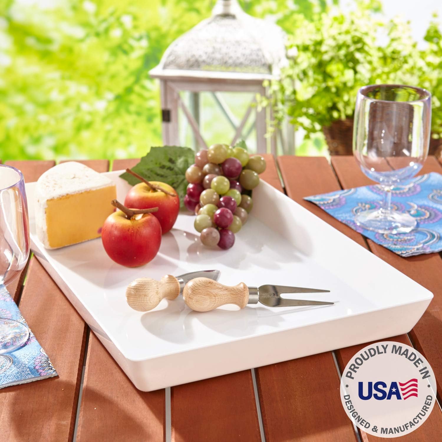  | Avant 15" x 10" Plastic Serving Tray | set of 3 White: Serving Trays