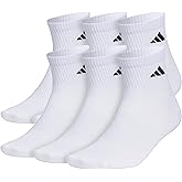 adidas Men's Superlite Quarter Socks 6-pack, Durable, Lightweight, Athletic Breathable With Compression Arch Support