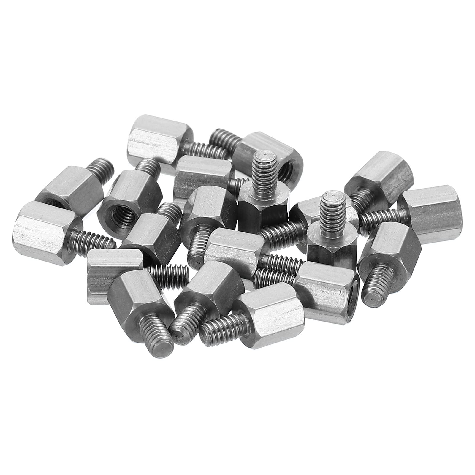 PATIKIL M2.5x5mm+4mm Male-Female Hex Standoff, 20 Pack Stainless Steel PCB Standoffs Screws for Motherboards, Computer Cases, Circuit Boards, Electronics