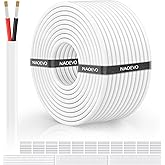 NAOVEO 18 Gauge Wire 2 Conductor Electrical Wire, 18 AWG Stranded PVC Tinned Copper Cable, Flexible/Low Voltage Automotive Wiring for LED Lamps, Marine, Speaker, Appliances (100FT)