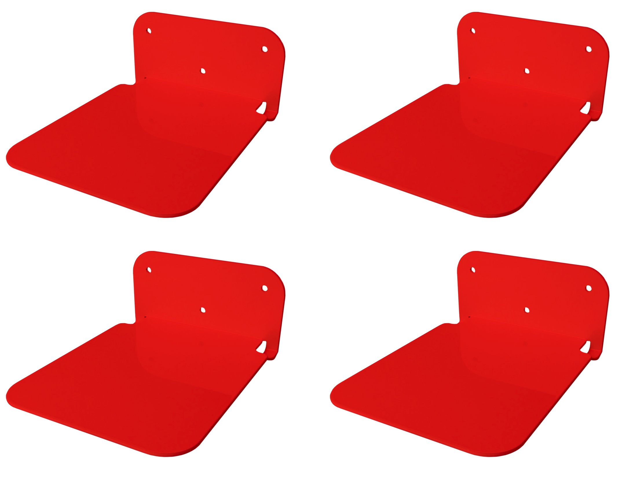 Galleksa Invisible Concealed Floating Metal Bookshelf Bookcase Wall Mounted Storage for Home Room Creative Decoration Book Display New Home Gift (4 - Pack, Red)