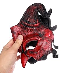 Alodidae Devil Demon Mask Half Face Scary Horn