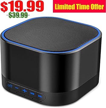 Magicteam Sound Machine White Noise Machine with 20 Non Looping Natural Soothing Sounds and Memory Function 32 levels of volume powered by AC or USB and Sleep Timer Sound Therapy for Baby Kids Adults.