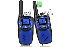 Topsung Walkie Talkies for Adult, Easy to Use Rechargeable Long Range Walky Talky Handheld Two Way Radio with NOAA for Hiking Camping（Blue 2 Pack）