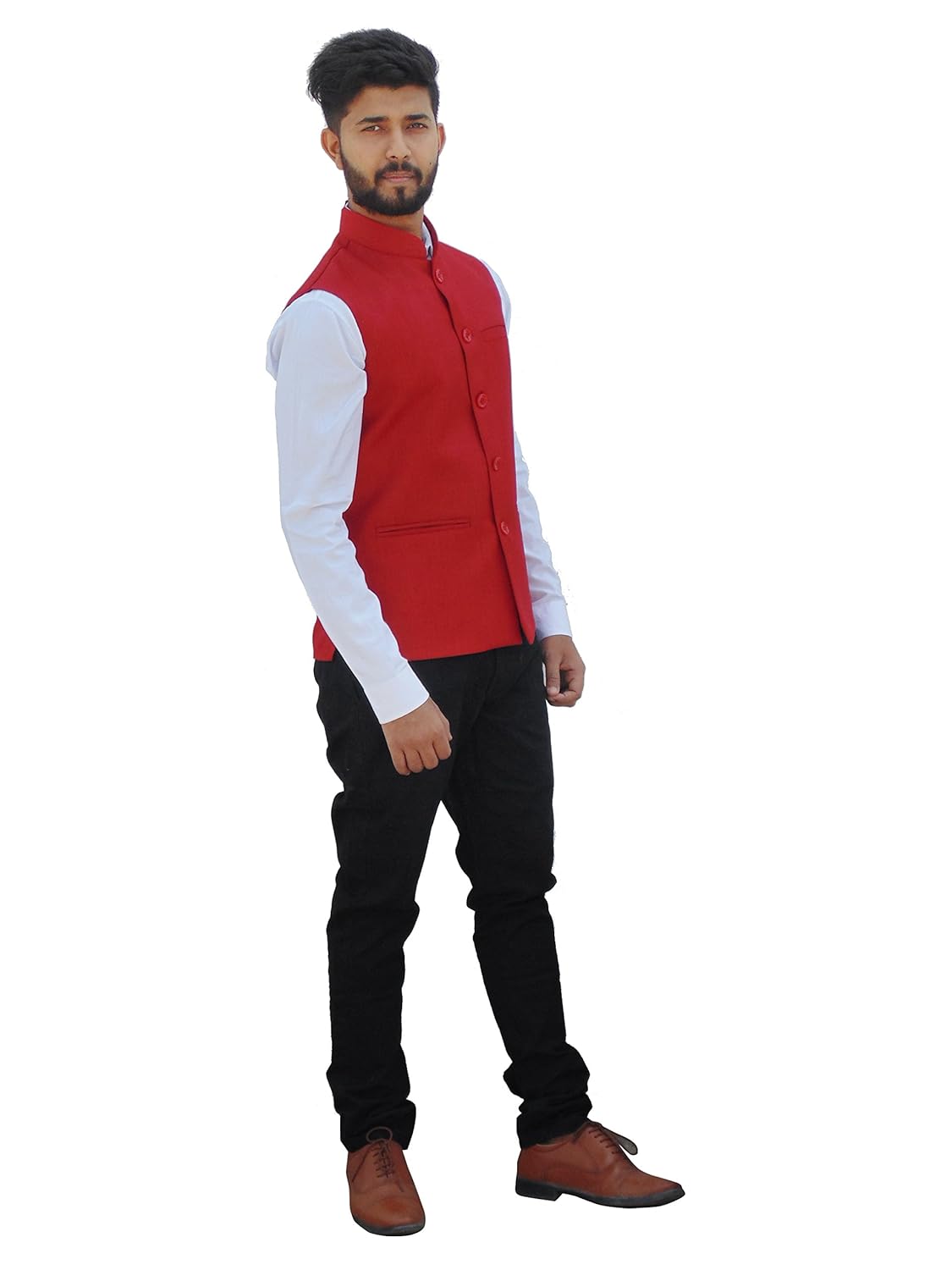 nehru jacket party wear men's (charry red)