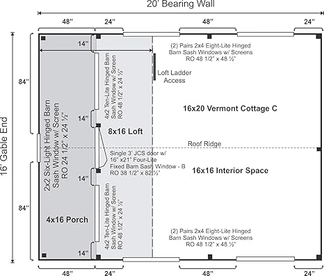 Buy 16x20 Timber Frame Post And Beam Vermont Cottage C With Loft