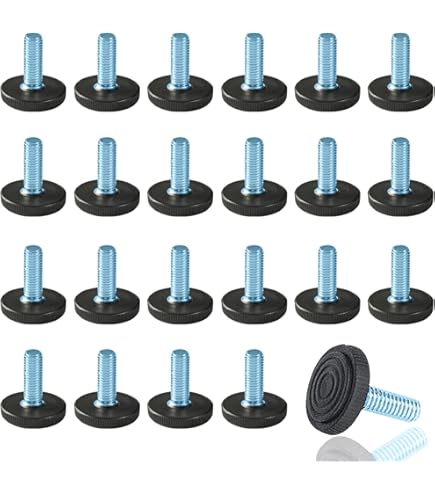 COIDEA Niveladores de pies de muebles de rosca de 1/4 pulgadas, 12 piezas ajustables de acero galvanizado negro redondo para muebles, nivelación para mesa, armarios, sillas, patas de taburetes COIDEA Niveladores de pies de muebles de rosca de 1/4 pulgadas, 12 piezas ajustables de acero galvanizado negro redondo para muebles, nivelación para mesa, armarios, sillas, patas de taburetes