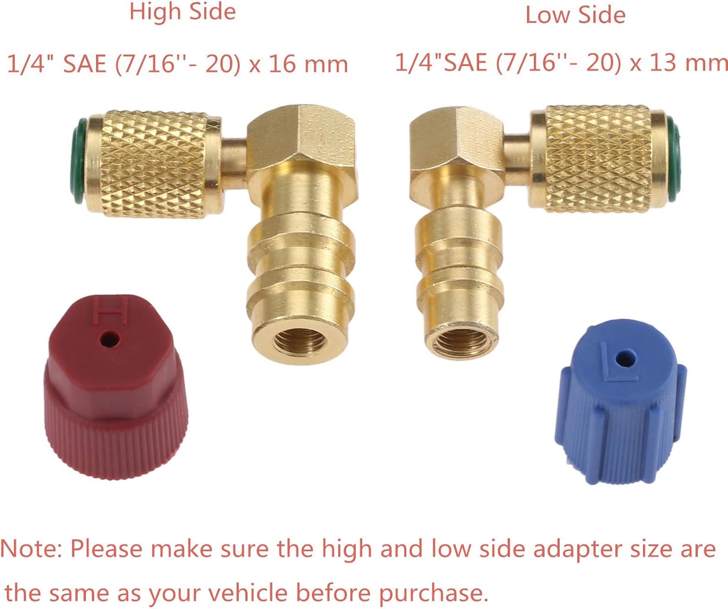 Amazon Com R12 To R134 A High Low Ac Fitting Port Retrofit Conversion Adapter Quick Coupler Valve A C 90 Fitting High And Low Side R 12 To R 134a Retrofit With 2 Pc Caps Automotive