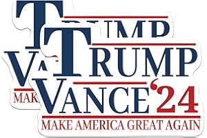 BLISS MONKEY CO. (2 Pack) Trump Vance 2024 Stickers - Trump for President 2024-2024 Election - 5 Inches On Longest Side - Premium Vinyl - for Cars, Trucks, Skateboards, Laptops - Made in USA - TV003