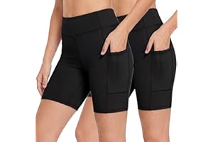 Zaclotre Girls Bike Shorts with Pockets Kids 5" High Waisted Yoga Workout Athletic Running Volleyball Spandex Shorts