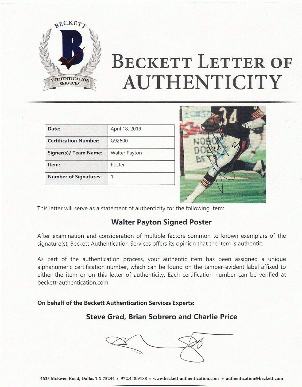 walter payton kangaroos for sale