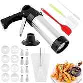 20-Piece Churro Maker Machine Kit,for Homemade Different Shape Churros | Cookie Press Gun Kit with 8 Piping Nozzles,8 Cookies Discs &amp; 2 Brushes,Piping Bag,Cake Spatula,For Home Cookies Churro Maker