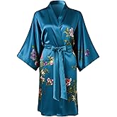 Ledamon Women's 100% Silk Kimono Short Robe