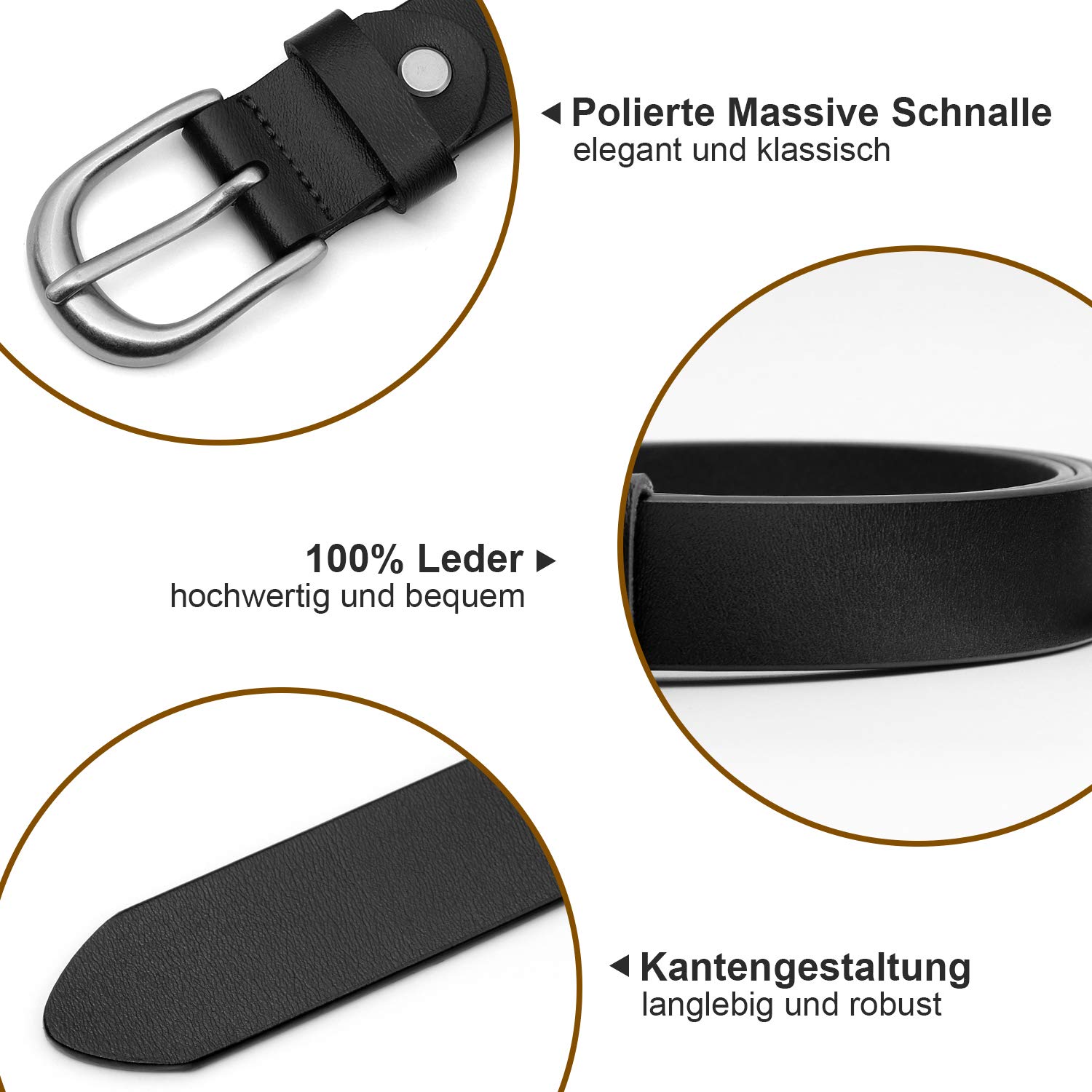 JasGood Damen Ledergürtel Frauen Plus Size Metallschnalle Lässige Gürtel für Jeans Hosen Kleider