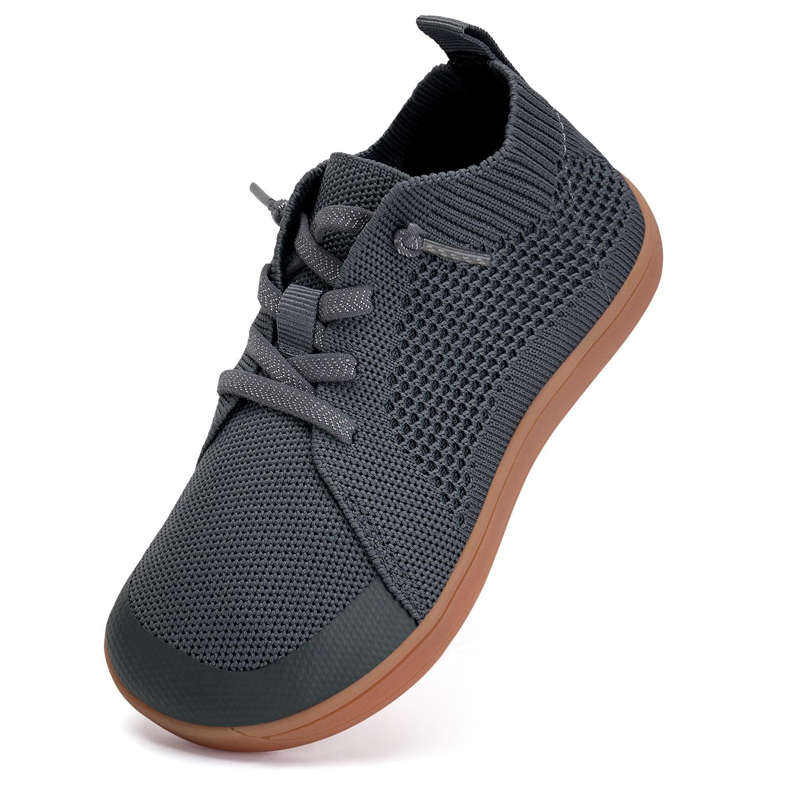 Photo 1 of WateLves Toddler Little Kids Wide Barefoot Shoes Boys Girls Minimalist Sneakers Lightweight Breathable Walking Shoes | Naturally Splay | Flexible Fit (Dark Gray, 28)