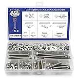 200PCS Nuts and Bolts 1/4-20 x