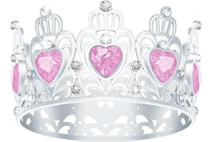 JITINX Cake Crown, Princess Little Crown Heart shaped Diamond Crown, Flower Bouquet Accessories Crowns, Mini Crown, Birthday Cake Baking Decoration Paper Cup Cake Decoration (Mini Silver Pink)