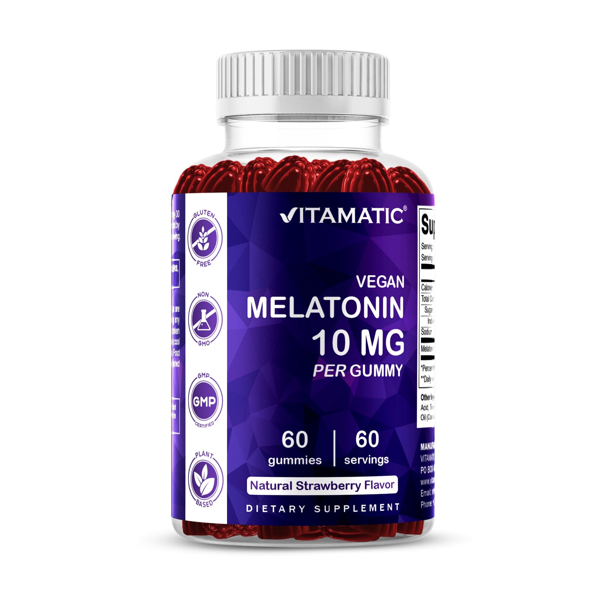 Vegan Melatonin Gummies 10 mg (Blackberry)