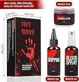 Ptesuply Fake Blood Set 60ml Spray 60ml Dripping 40ml Coagulated Gel view 2