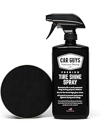 Tire Shine Spray - Best Tire Dressing Car Care Kit for Car Tires after a Car Wash - Car Detailing Kit for Wheels and Tires with included Tire Shine Applicator - by Car Guys Auto Detailing Supplies