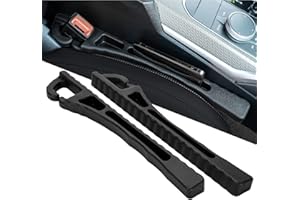 AX2V 2PCS Car Seat Gap Filler Organizer, Universal Fit Car SUV Truck Gap Between Seat and Console Stop Cell Phone, Wallet, Keys, Coins from Dropping (Black)