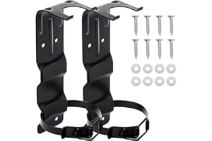 WATAYO 2 Pack Fire Extinguisher Brackets, 2.5 LB Fire Extinguisher Wall Mount Bracket, Metal Heavy Duty Fire Extinguishers Holder for Home, Car, RV, Truck, Mini Fire Extinguishers (Non-Universal)