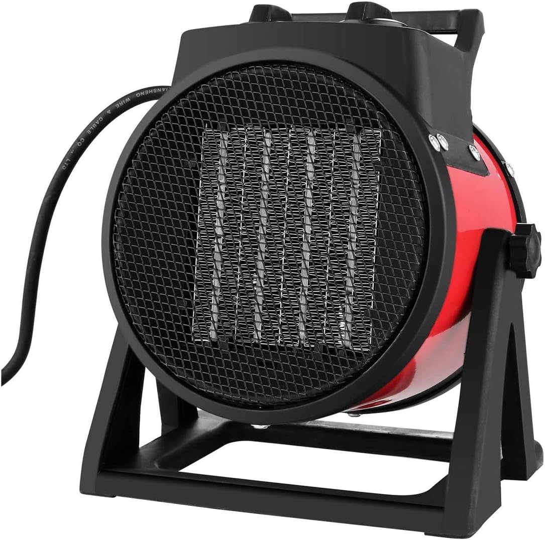 GR-Furniture Heizpilz Beweglich, Heat Up in 3 Sekunden Kleiner Heizlüfter, Edelstahl Außenwärmelampe, einstellbare Heizung Einstellungen Heizungen im Freien, Geeignet for Outdoor, Garten, Büro