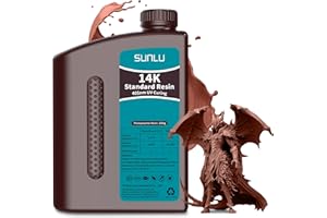 SUNLU 14K High Precision 3D Printer Resin 2KG, Standard 3D Printing Resin for Detail Printing Miniatures, Fast Curing 405nm UV Photopolymer Resin, Smooth Matte Surface, 2000G Mahogany