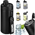 JOOPETALK 4-in-1 Universal Can Cooler Fits 12 Oz Standard, Slim Cans and Bottles + 100% Leak Proof Water Bottle with Lid | Insulated for Beer, Soda, and Energy Drinks, Dishwasher Safe, Black
