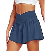 CADMUS Athletic Shorts for Women 2 in 1 Flowy Running Spandex Butterfly Workout Tennis Skorts