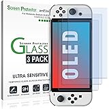 amFilm Tempered Glass Screen Protector Compatible with Nintendo Switch OLED model 2021 (3-Pack)