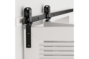 TSMST 91CM/3FT Bi-Folding Sliding Barn Door Hardware,Quietly Simple and Easy to Install for 2 Doors Hardware Kit, Applicable 