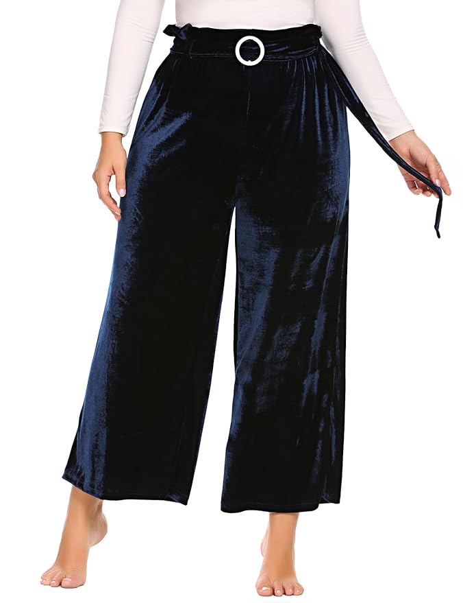 velvet palazzo pants plus size