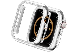 Yolovie Compatible with Apple Watch Case 40mm SE3 SE2 SE Series 6/5/4 Bling Crystal Diamonds Rhinestone Bumper Cover for Women, Hard PC Protective Frame for iWatch 40mm Silver