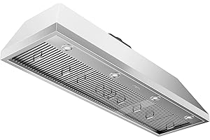 60-inch Range Hood Insert, CT Copper Tailor Built-In Vent Hood Ducted with 4-Speed Fan, 1260 CFM, LED Light, Dishwasher-safe Baffle Filter, in Stainless Steel
