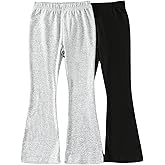 WDIRARA Girl's 2 Pack Flare Leggings Set Elastic Waist Bell Bottoms Bootcut Yoga Pants