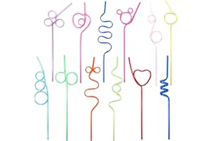 DKHDBD 36 Pcs Crazy Straws, Colorful Funny Straws for Kids Reusable Silly Straws for Kids, Great for Parties and Birthday Party
