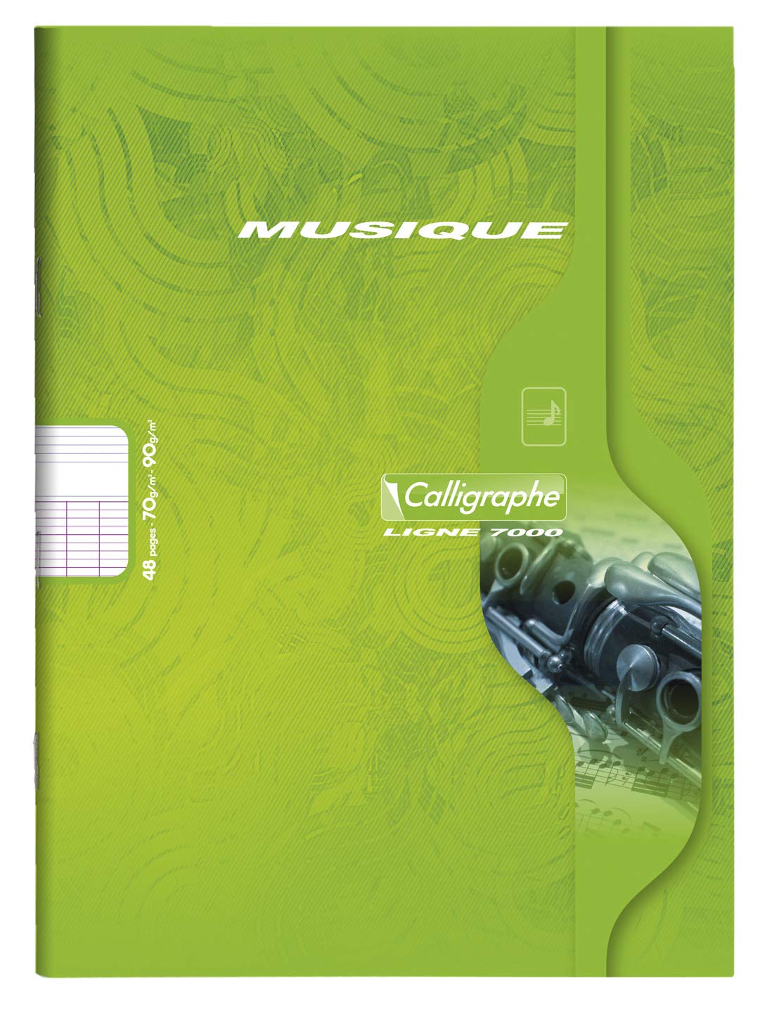 Calligraphe 563C Set of 20 Music & Song Stapled Notebooks 17x22cm - 48 Seyes / Music Ruled Pages + 8 Staves - 70 g White Paper - Card Cover - Random Colours