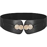 RLIBYROSE Women Wide Elastic Waist Belt Stretchy Belts for Dress Coats Vintage Ladies Fashion Waistband